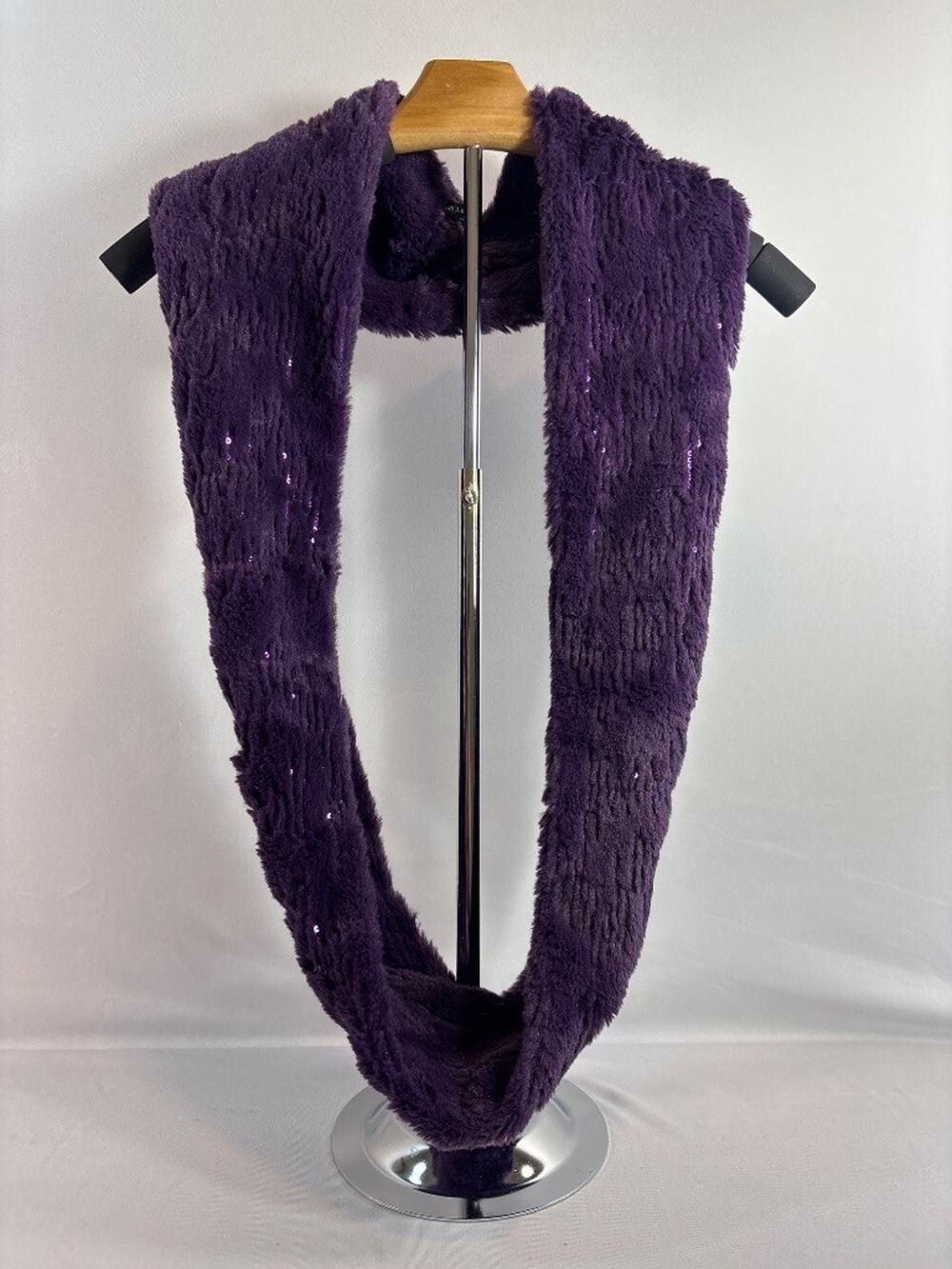 Apt. 9 Purple Sequin Faux Fur Infinity Scarf Festive Halloween One Size
